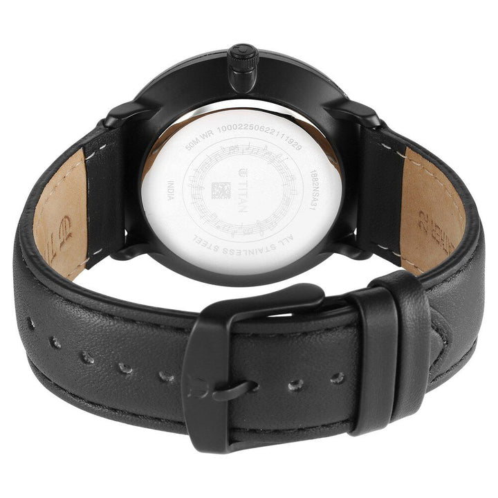 Titan Quartet Silver Dial Quartz Multifunction Leather Strap watch for Men NS1882NL01