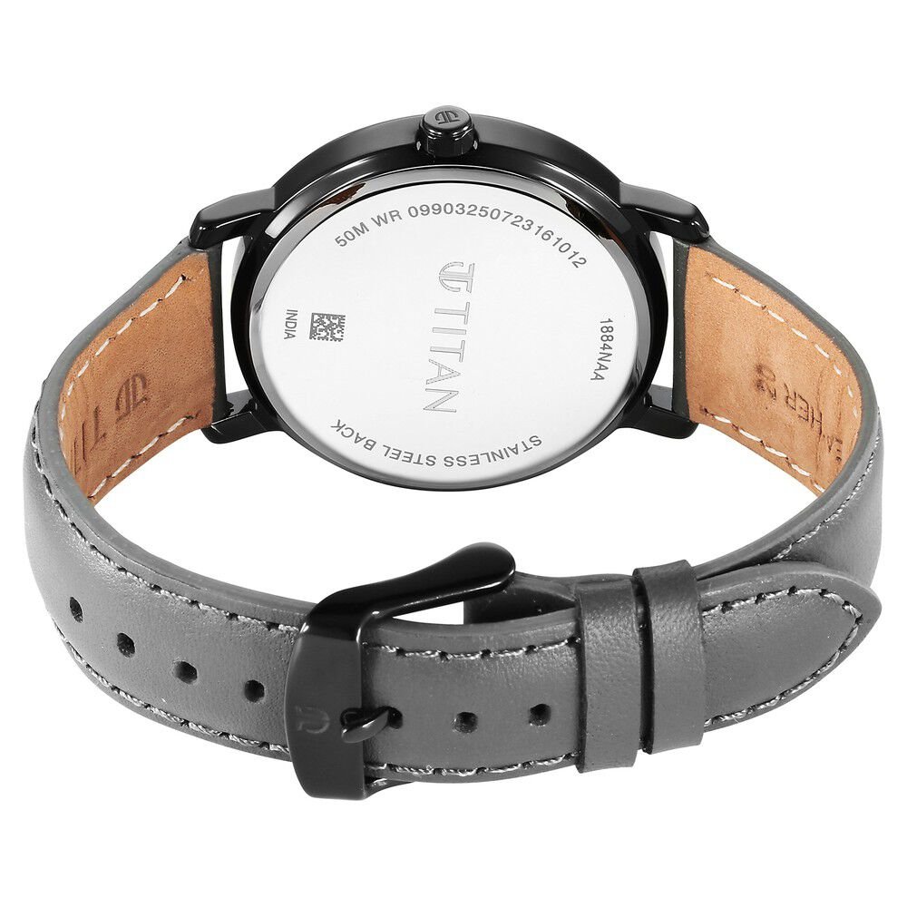 Titan Workwear Quartz Analog Anthracite Dial Leather Strap Watch for Men - The Watch Factory ®