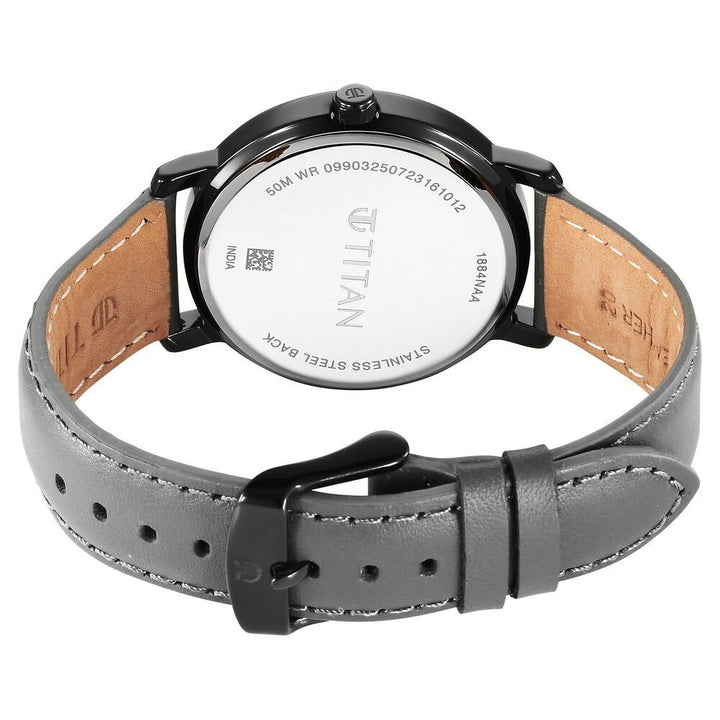 Titan Workwear Quartz Analog Anthracite Dial Leather Strap Watch for Men - The Watch Factory ®