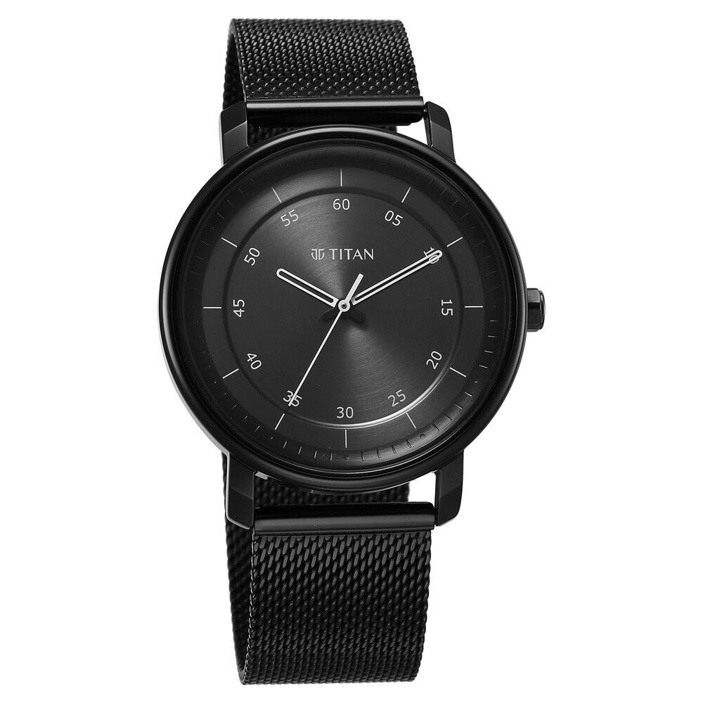 Titan Workwear Quartz Analog Anthracite Dial Leather Strap Watch for Men - The Watch Factory ®
