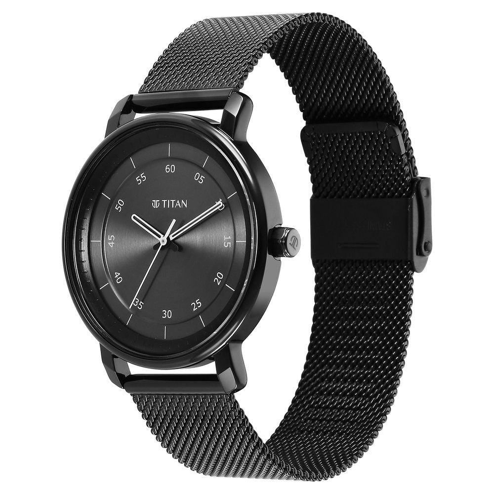 Titan Workwear Quartz Analog Anthracite Dial Leather Strap Watch for Men - The Watch Factory ®