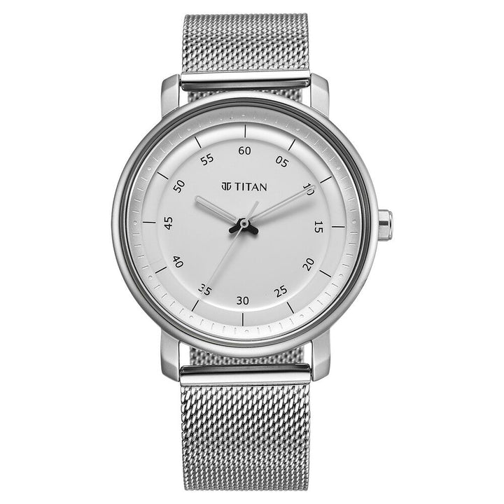 Titan Workwear Quartz Analog Silver Dial Stainless Steel Strap Watch for Men - The Watch Factory ®