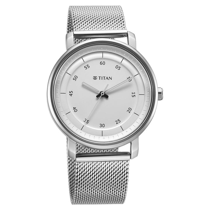 Titan Workwear Quartz Analog Silver Dial Stainless Steel Strap Watch for Men - The Watch Factory ®