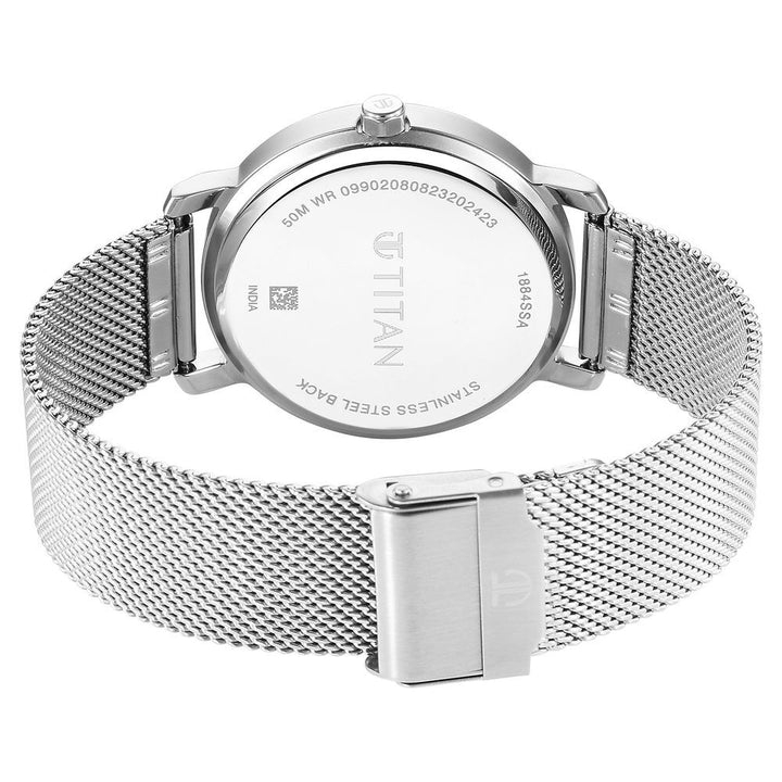 Titan Workwear Quartz Analog Silver Dial Stainless Steel Strap Watch for Men - The Watch Factory ®