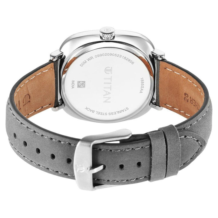 Titan Quartz Analog with Date Anthracite Dial Leather Strap Watch for Men - The Watch Factory ®