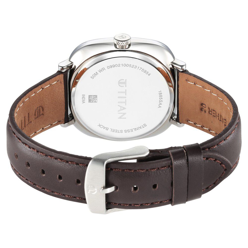 Titan Neo Curve Quartz Analog with Date With Date Blue Dial Brown Leather Strap Watch for Men - The Watch Factory ®
