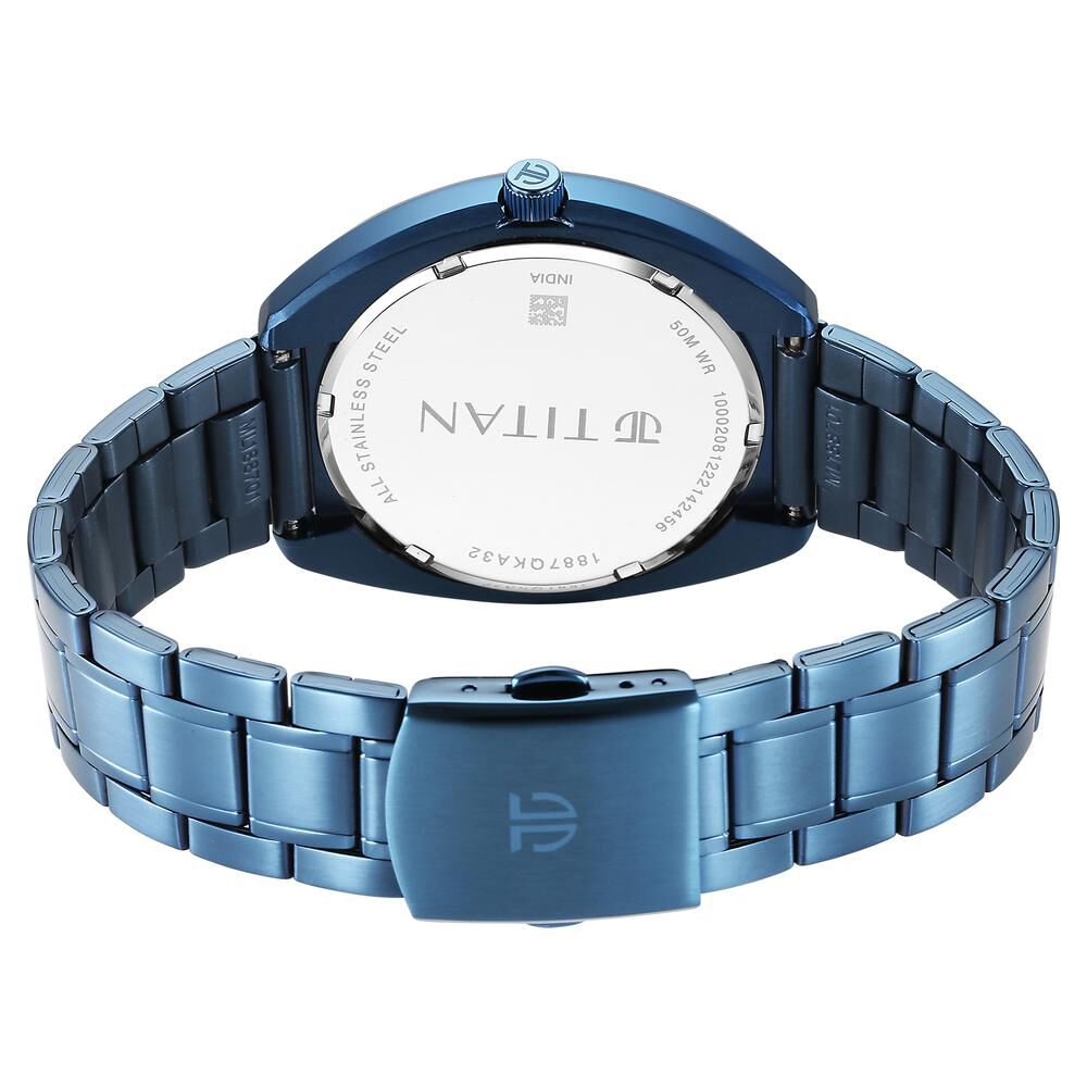 Titan Quartz Analog Silver White Dial Stainless Steel Strap Watch for Men-1887QM02