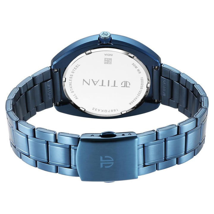 Titan Quartz Analog Silver White Dial Stainless Steel Strap Watch for Men-1887QM02