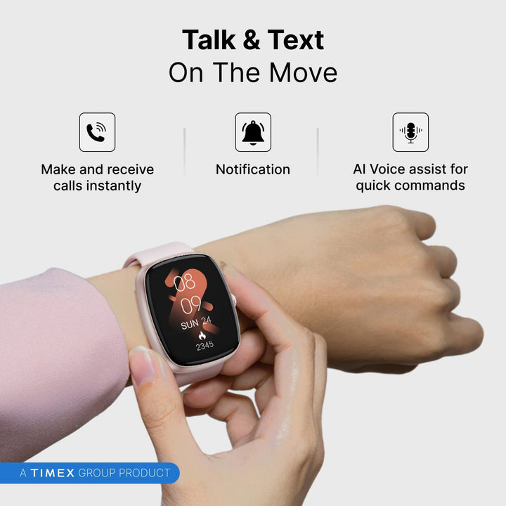 Timex IConnect Calling Ace+ 1.83"(4.6 Cm) 3D UI Display With Functional Crown And BT Calling Smartwatch For Unisex - TWIXW1501T