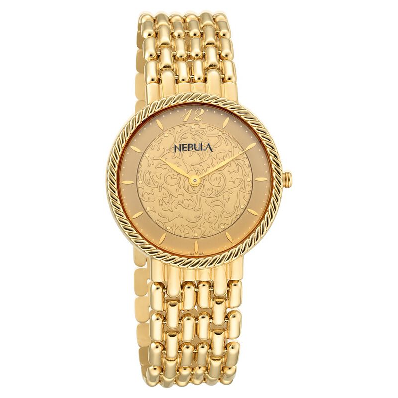 Titan Nebula Analog 18 Karat Solid Gold Watch For Men