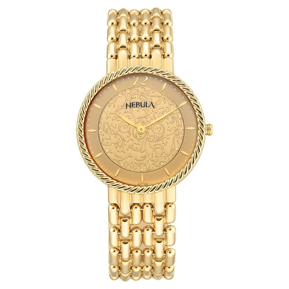 Titan Nebula Analog 18 Karat Solid Gold Watch For Men