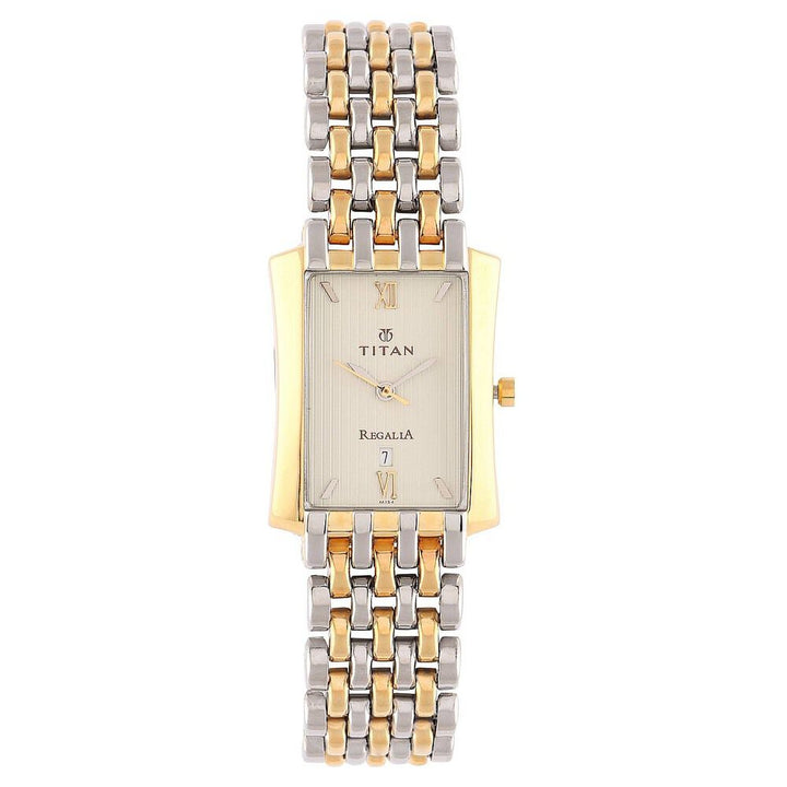 Titan Quartz Analog with Date Silver Dial Watch for Men-NE1927BM02