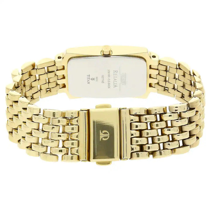 TITAN White Dial Golden Stainless Steel Strap Watch 1927YM05