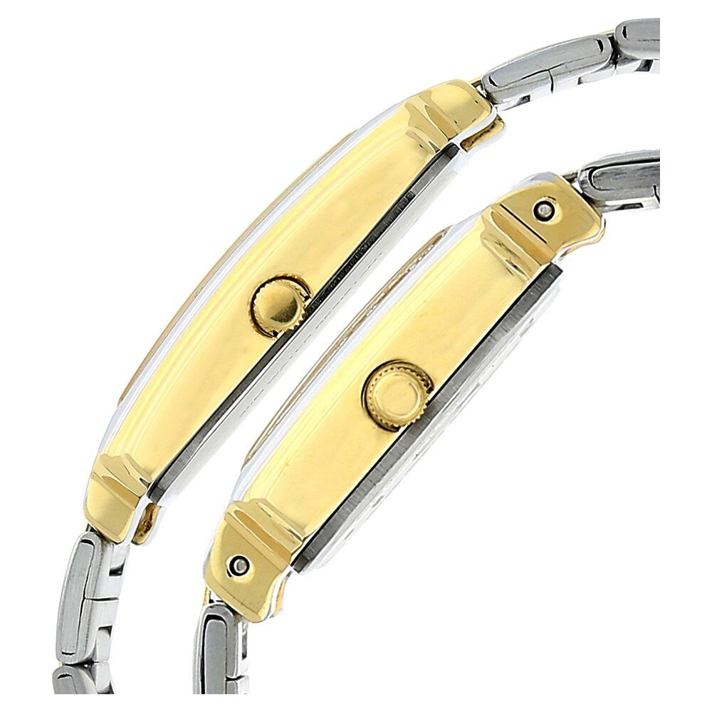 Titan Quartz Analog with Date White Dial Stainless Steel Strap Watch for Couple - The Watch Factory ®