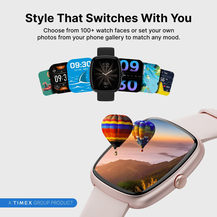 Timex IConnect Calling Ace+ 1.83"(4.6 Cm) 3D UI Display With Functional Crown And BT Calling Smartwatch For Unisex - TWIXW1501T