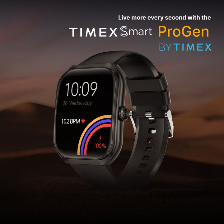 Timex Smart Progen 1.95" (4.95 cm) Curved AMOLED Display with Functional Crown and BT Calling Smartwatch For Unisex - TWTXW800T