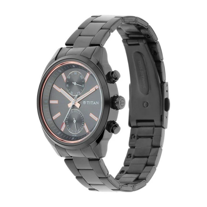 Titan Anthracite Dial Stainless Steel Strap Watch NQ1733NM01/NR1733NM01 / NS1733NM01