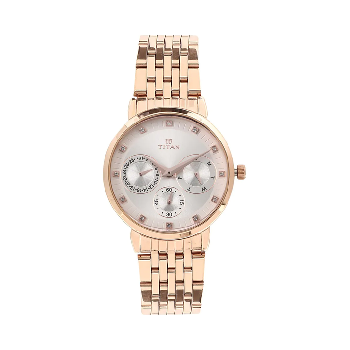 TITAN Workwear Beige Dial Watch For Women NP2569WM02