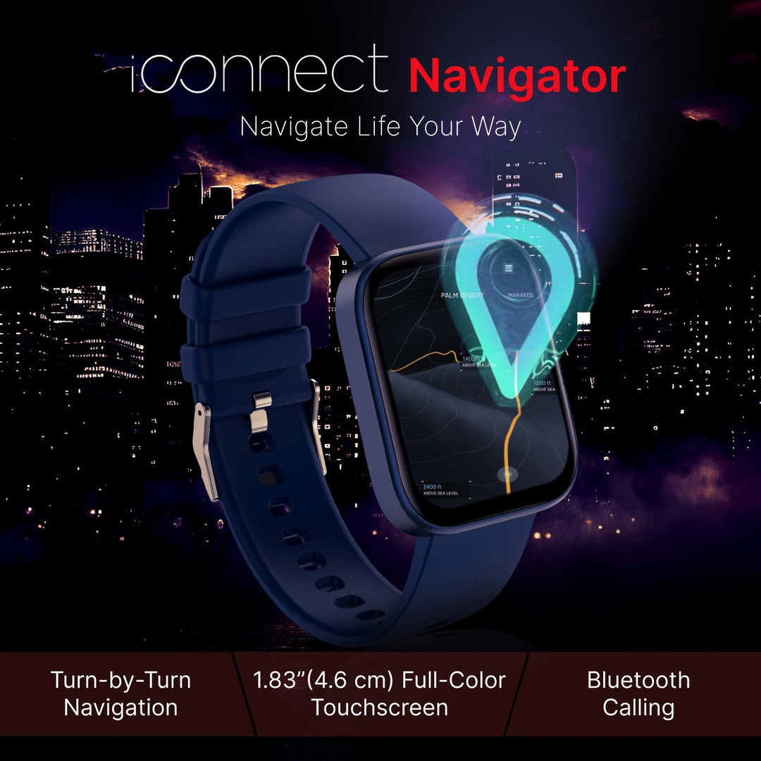 IConnect By Timex Navigator 1.83"(4.6cm) Display With Turn By Turn Navigation & BT Calling Smartwatch For Unisex - TWIXW902T