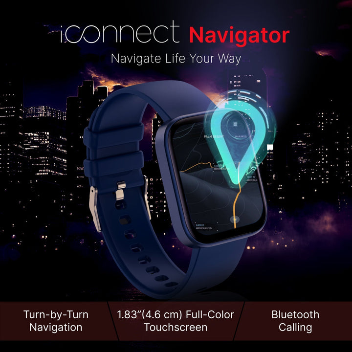 IConnect By Timex Navigator 1.83"(4.6cm) Display With Turn By Turn Navigation & BT Calling Smartwatch For Unisex - TWIXW902T