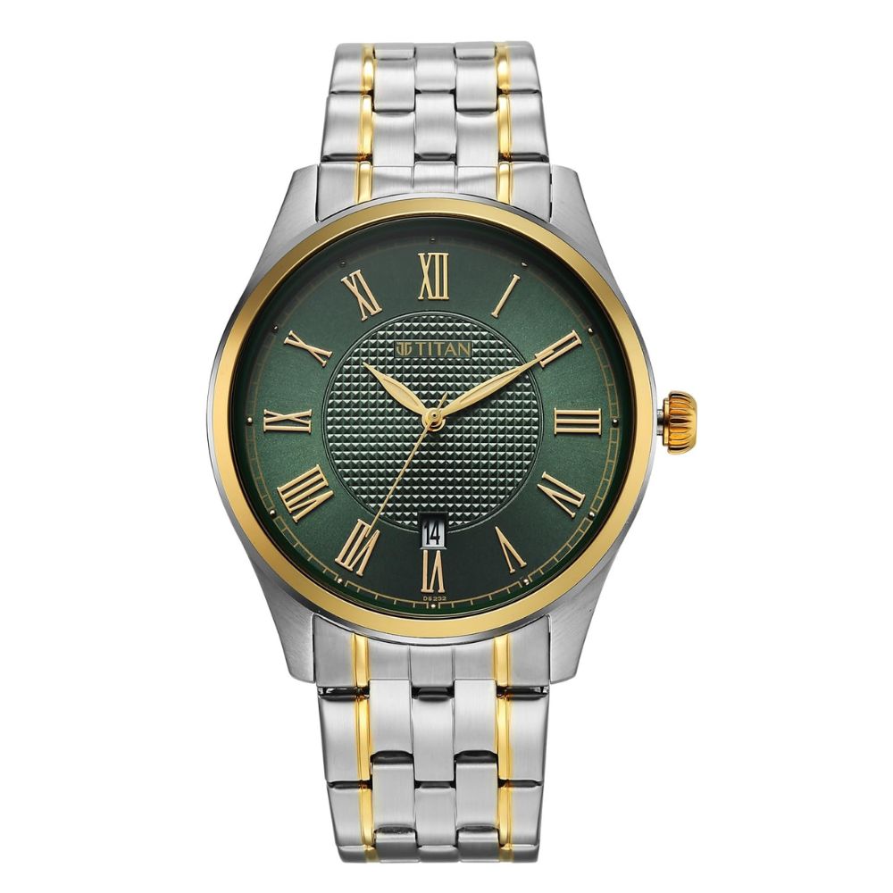 Titan 10063BM01 Green Dial Men&