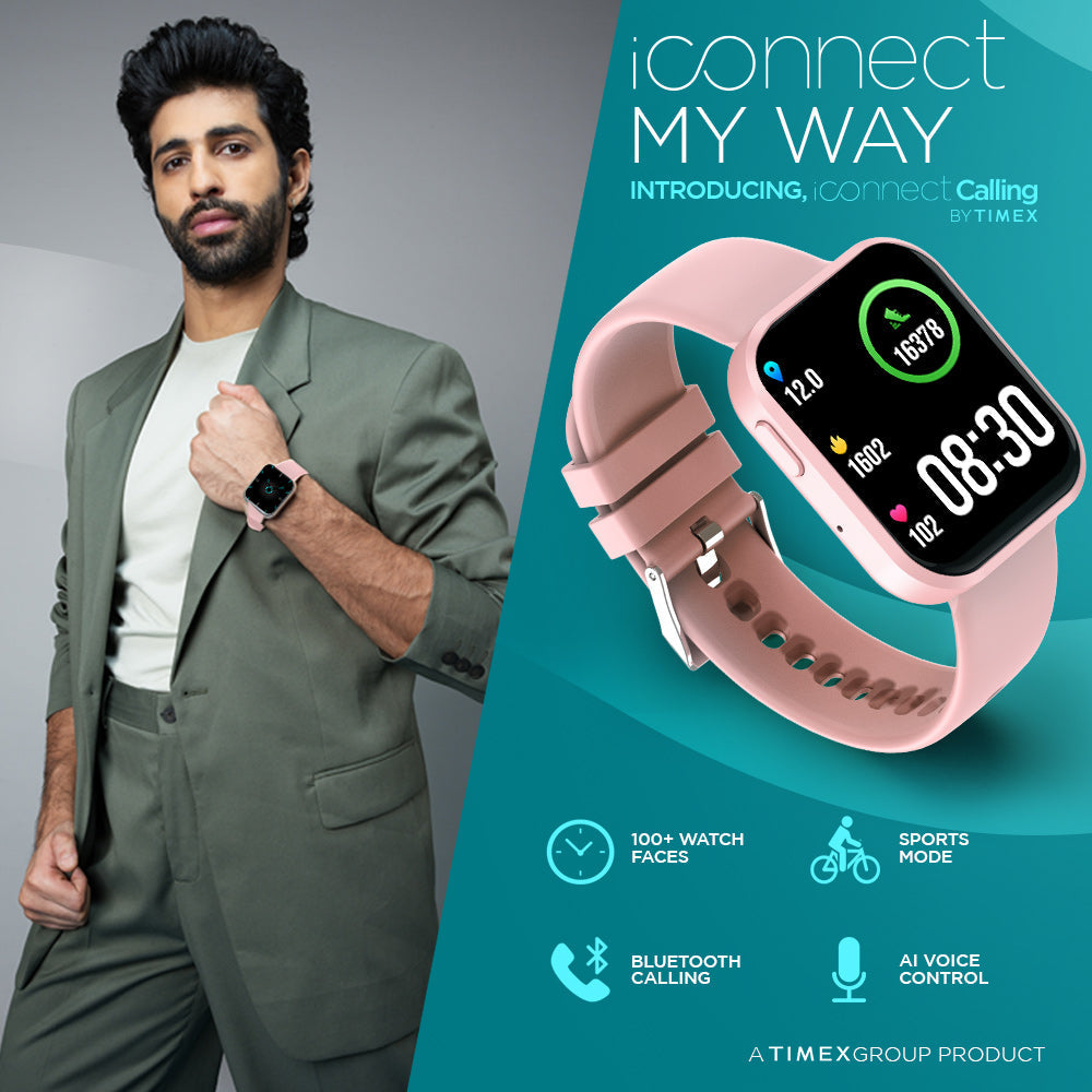 Timex IConnect Calling Smartwatch|1.83" TFT Display With 240x284 Pixel Resolution|Single Sync Bluetooth Calling|AI Voice Assist|100+ Sports Modes|200+ Watchfaces|Upto 7 Days Battery (Normal Usage) - TWIXW200T