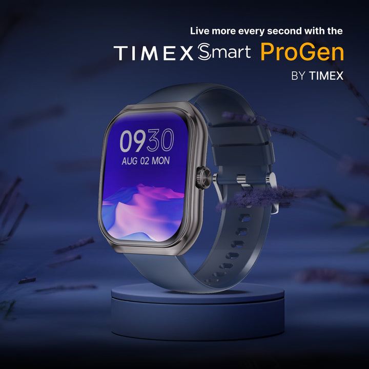 Timex Smart Progen 1.95" (4.95 cm) Curved AMOLED Display with Functional Crown and BT Calling Smartwatch For Unisex - TWTXW803T