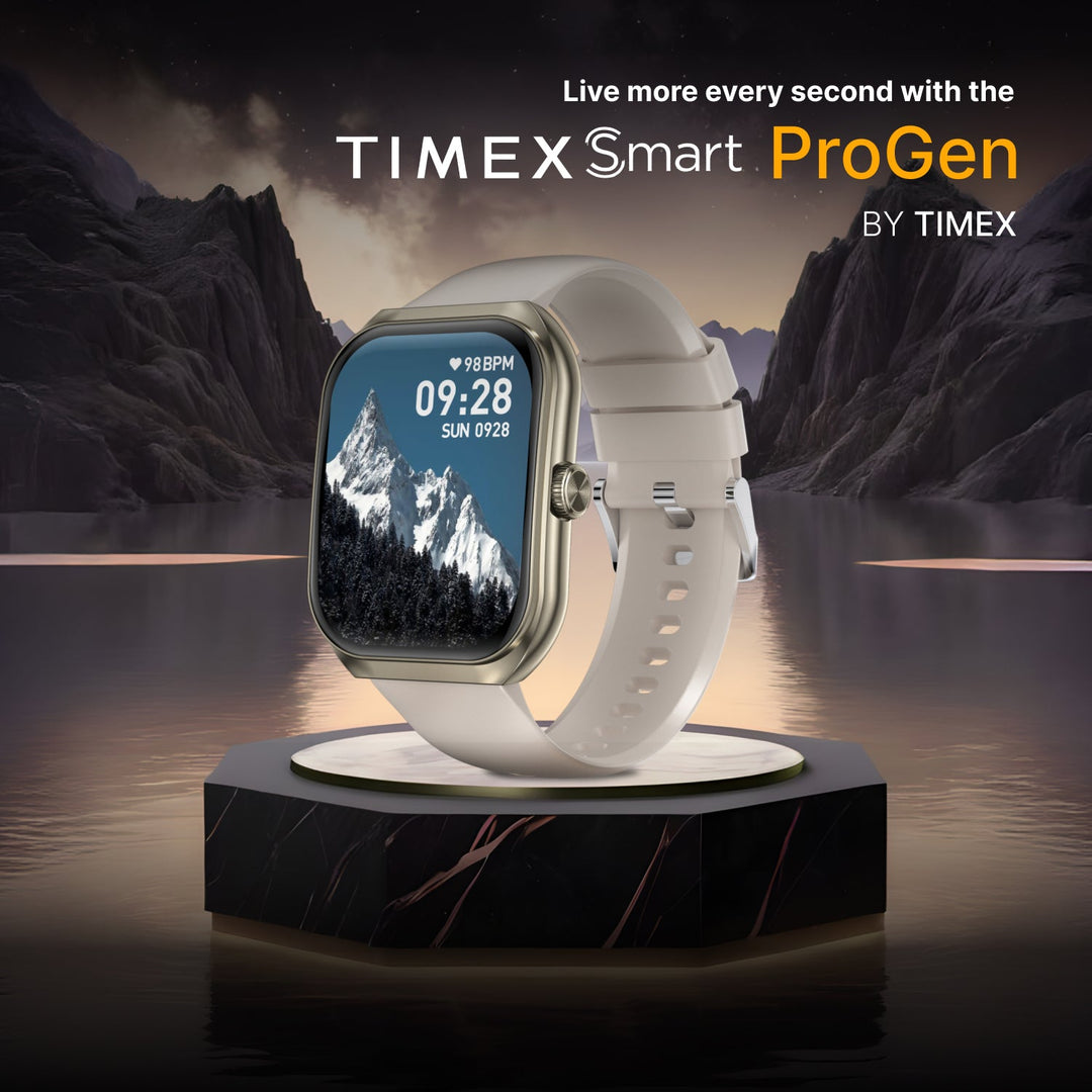 Timex Smart Progen 1.95" (4.95 cm) Curved AMOLED Display with Functional Crown and BT Calling Smartwatch For Unisex - TWTXW801T