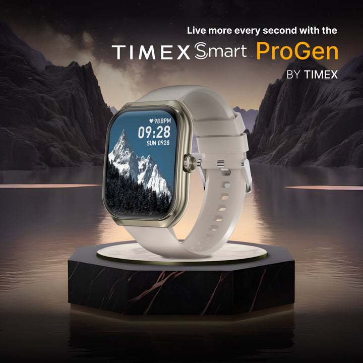 Timex Smart Progen 1.95" (4.95 cm) Curved AMOLED Display with Functional Crown and BT Calling Smartwatch For Unisex - TWTXW801T