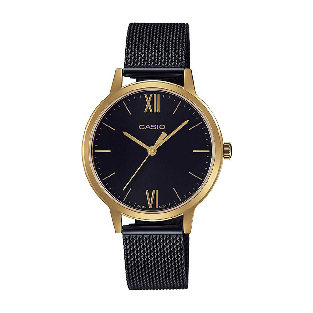 Casio Womens Enticer Black Dial Mesh Band Analogue Watch - A1790