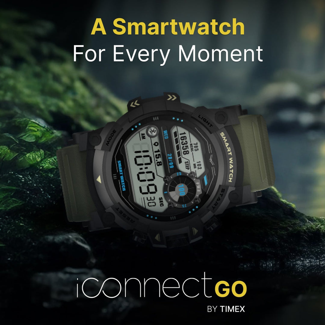 Timex iConnect Go 1.38"(3.50 cm) Display with Functional Crown and BT Calling Smartwatch For Unisex - TWIXW801T