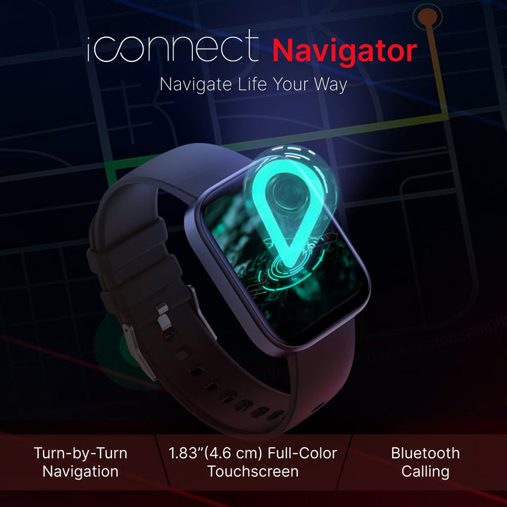 IConnect By Timex Navigator 1.83"(4.6cm) Display With Turn By Turn Navigation & BT Calling Smartwatch For Unisex - TWIXW900T