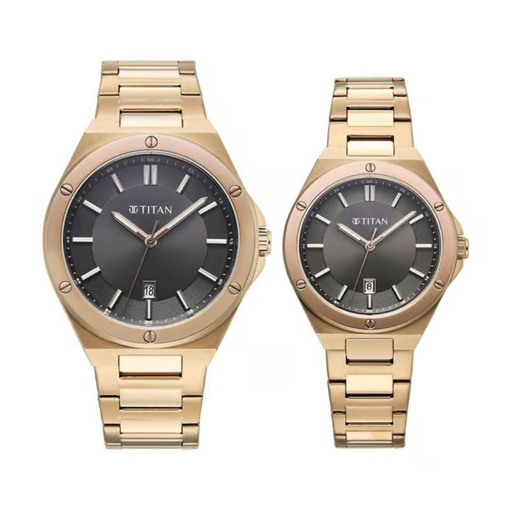 Titan Modern Bandhan 9401694216WM01 Black Dial Couple Watch