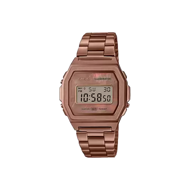 Casio Unisex VINTAGE Rose Gold Dial Steel Digital Watch - D197