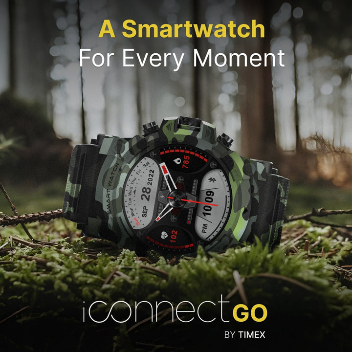 Timex iConnect Go 1.38"(3.50 cm) Display with Functional Crown and BT Calling Smartwatch For Unisex - TWIXW802T