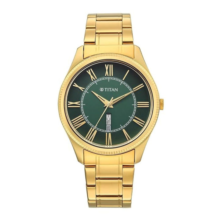Titan 10047YM01 Green Dial Men&