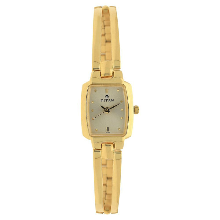 Titan Quartz Analog Champagne Dial Stainless Steel Strap Watch for Women - The Watch Factory ®