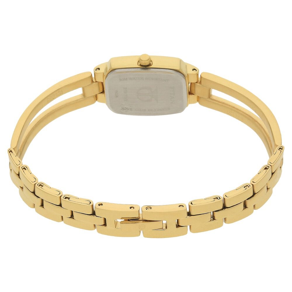 Titan Quartz Analog Champagne Dial Stainless Steel Strap Watch for Women - The Watch Factory ®