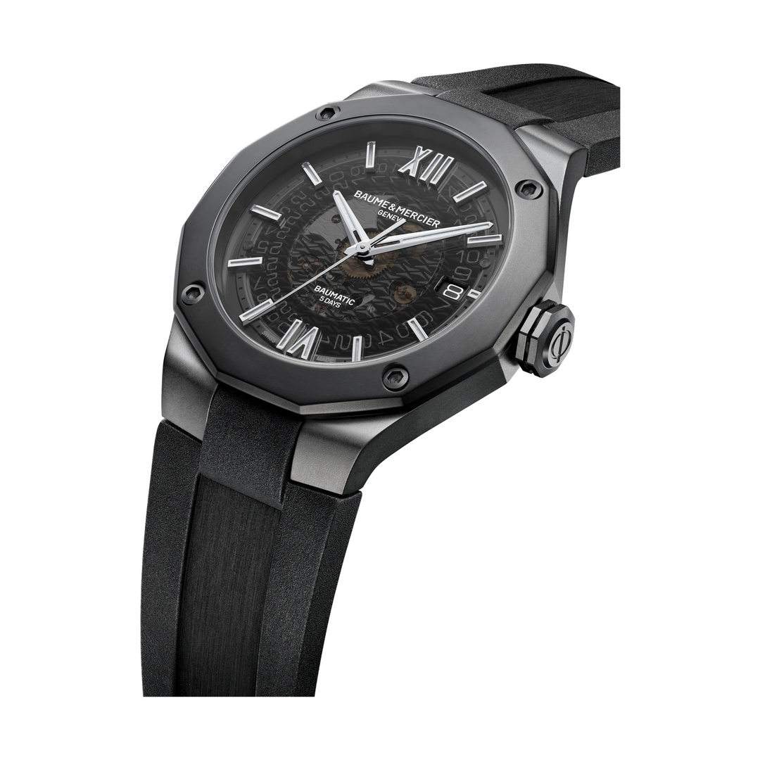 Baume &amp; Mercier Riviera 10617 Automatic Black Rubber Men&