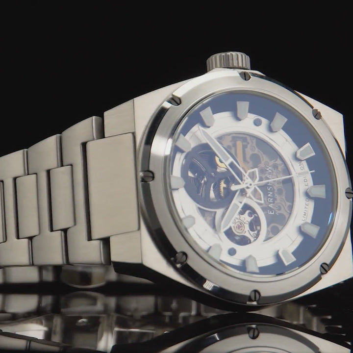 Earnshaw Armstrong Open Heart Mechanical Automatic Silver White