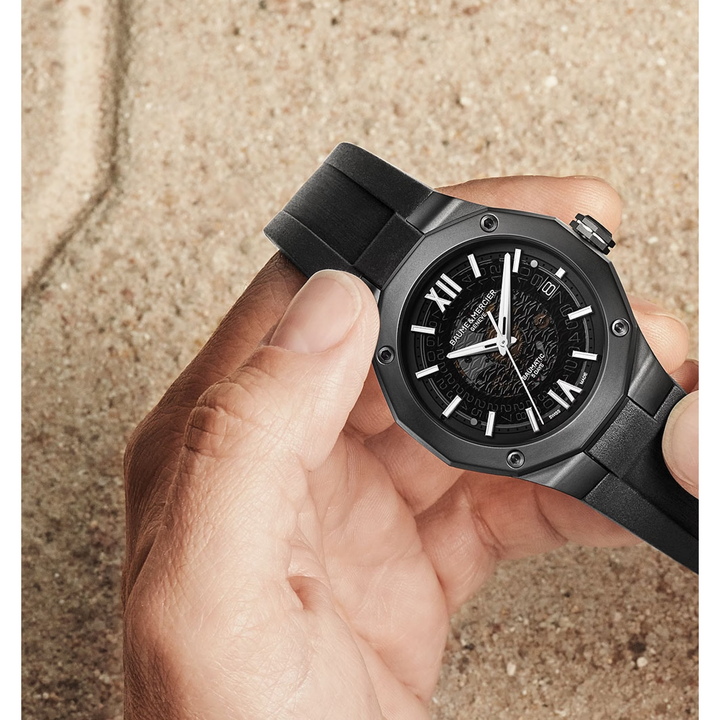 Baume &amp; Mercier Riviera 10617 Automatic Black Rubber Men&