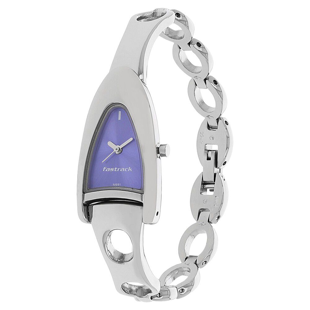 Fastrack Quartz Analog Purple Dial Metal Strap Watch for Girls NP2262SM02