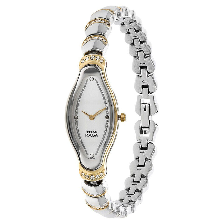 Titan Raga White Dial Women Watch With Metal Strap NS2395BM01