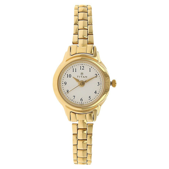 Titan Quartz Analog White Dial Stainless Steel Strap Watch for Women - The Watch Factory ®