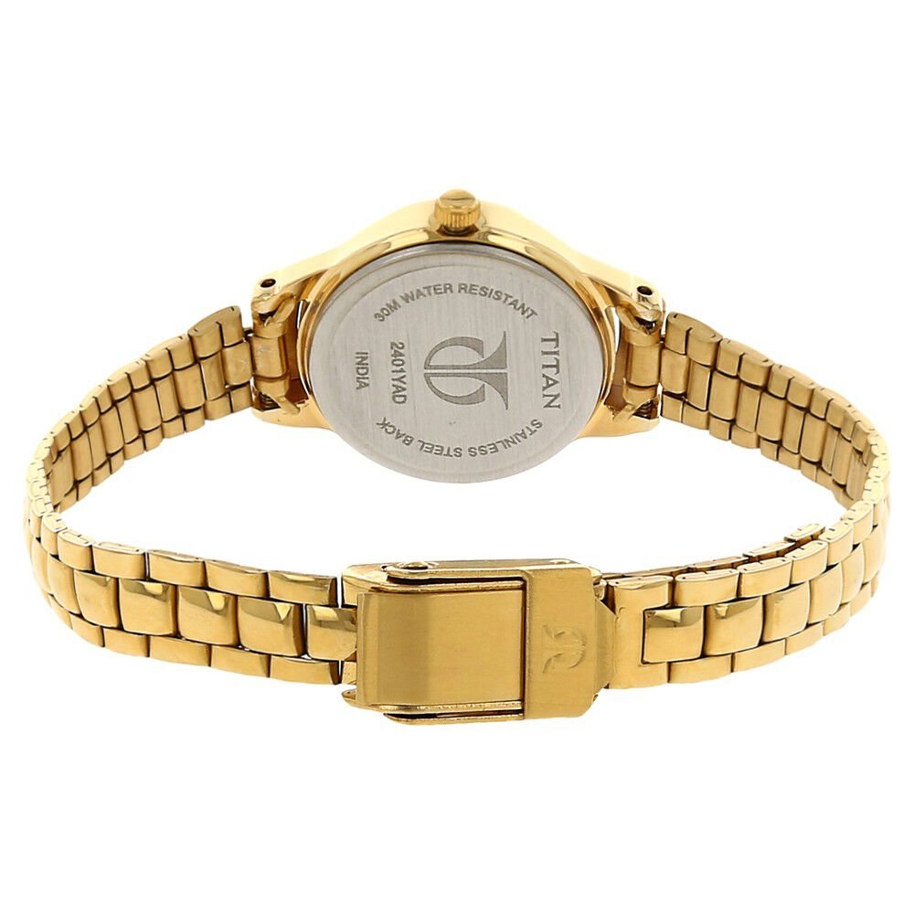 Titan Quartz Analog White Dial Stainless Steel Strap Watch for Women - The Watch Factory ®