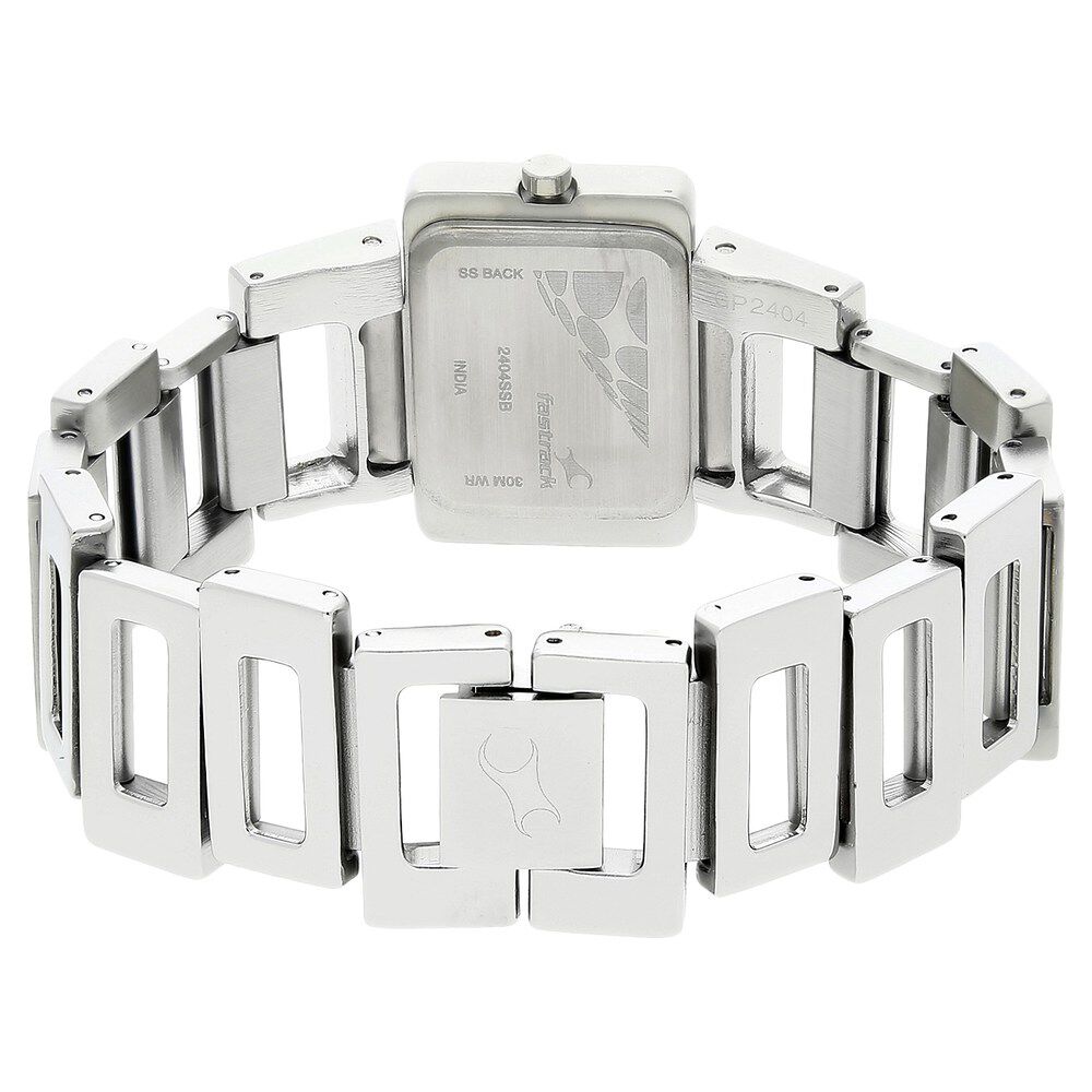 Fastrack Quartz Analog White Dial Metal Strap Watch for Girls NS2404SM01