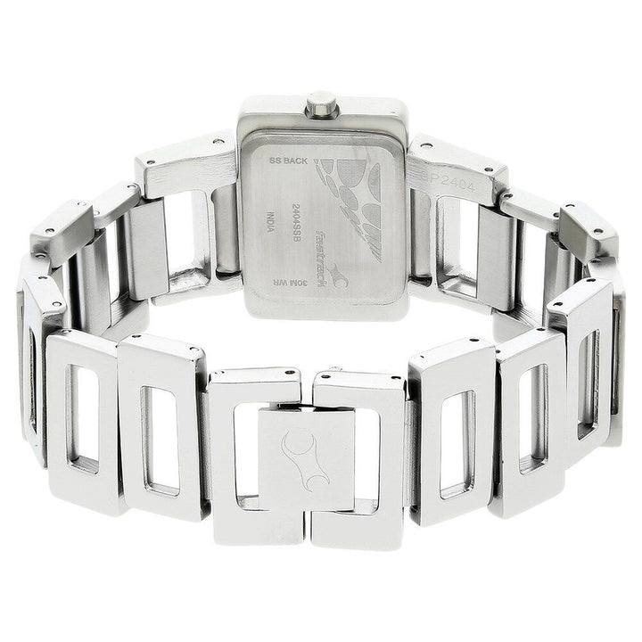 Fastrack Quartz Analog White Dial Metal Strap Watch for Girls NS2404SM01