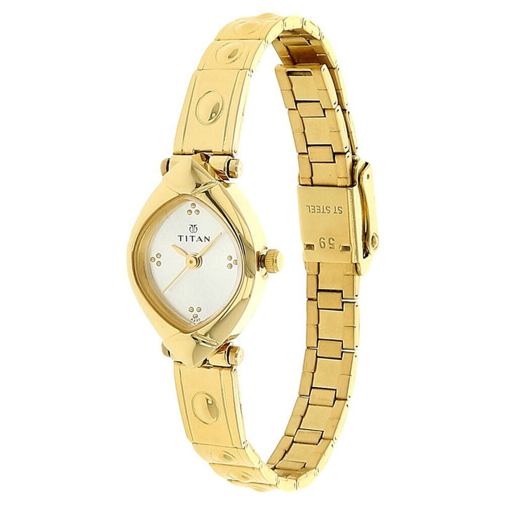 Titan Quartz Analog Silver Dial Stainless Steel Strap Watch for Women NS2417YM01