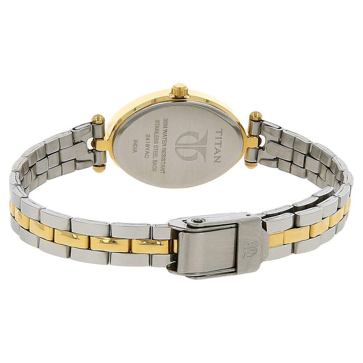 Titan Quartz Analog Silver Dial Stainless Steel Strap Watch for Women NS2418BM01