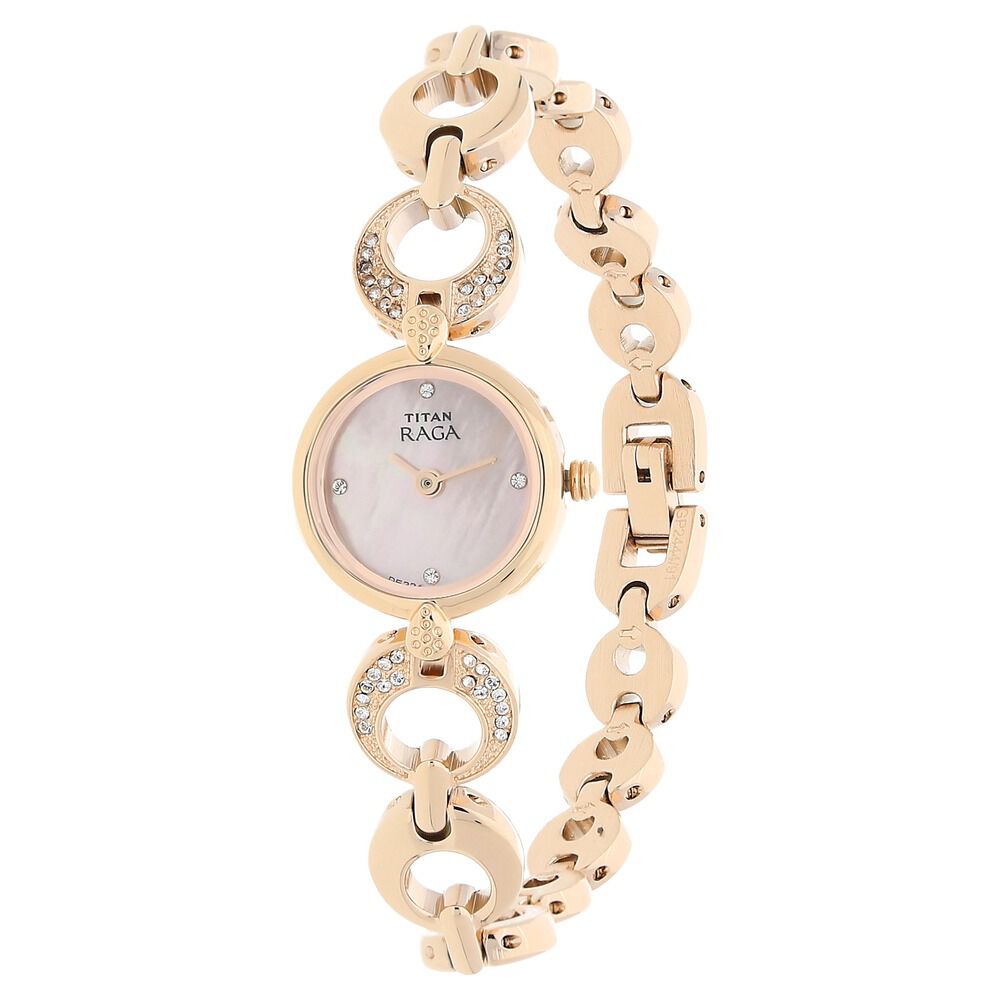 Titan Quartz Analog Silver Dial Metal Strap Watch for Women NQ2444WM02